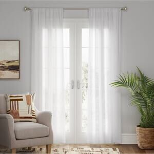 New Threshold White Light Filtering Farrah Curtain Panel (1) - 54x95